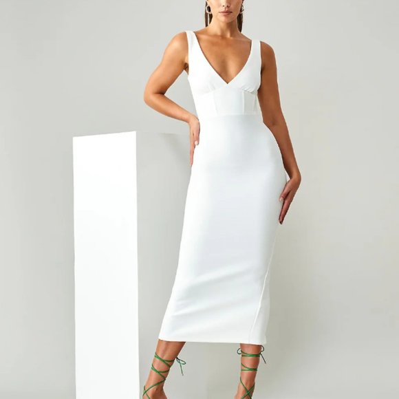 BWLDR Sunda Midi Dress - White, size US 4 - Picture 1 of 4